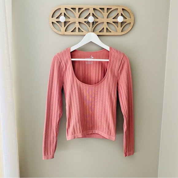 Free People Lucky You Layering Top Copper/Pink Sz M/L - Picture 1 of 10